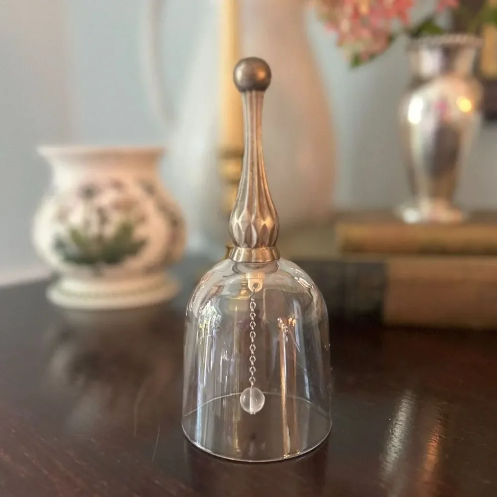 Vintage Royal Crystal Rock Bell – Lead Crystal with Silver Plate Handle - Picture 2 of 4